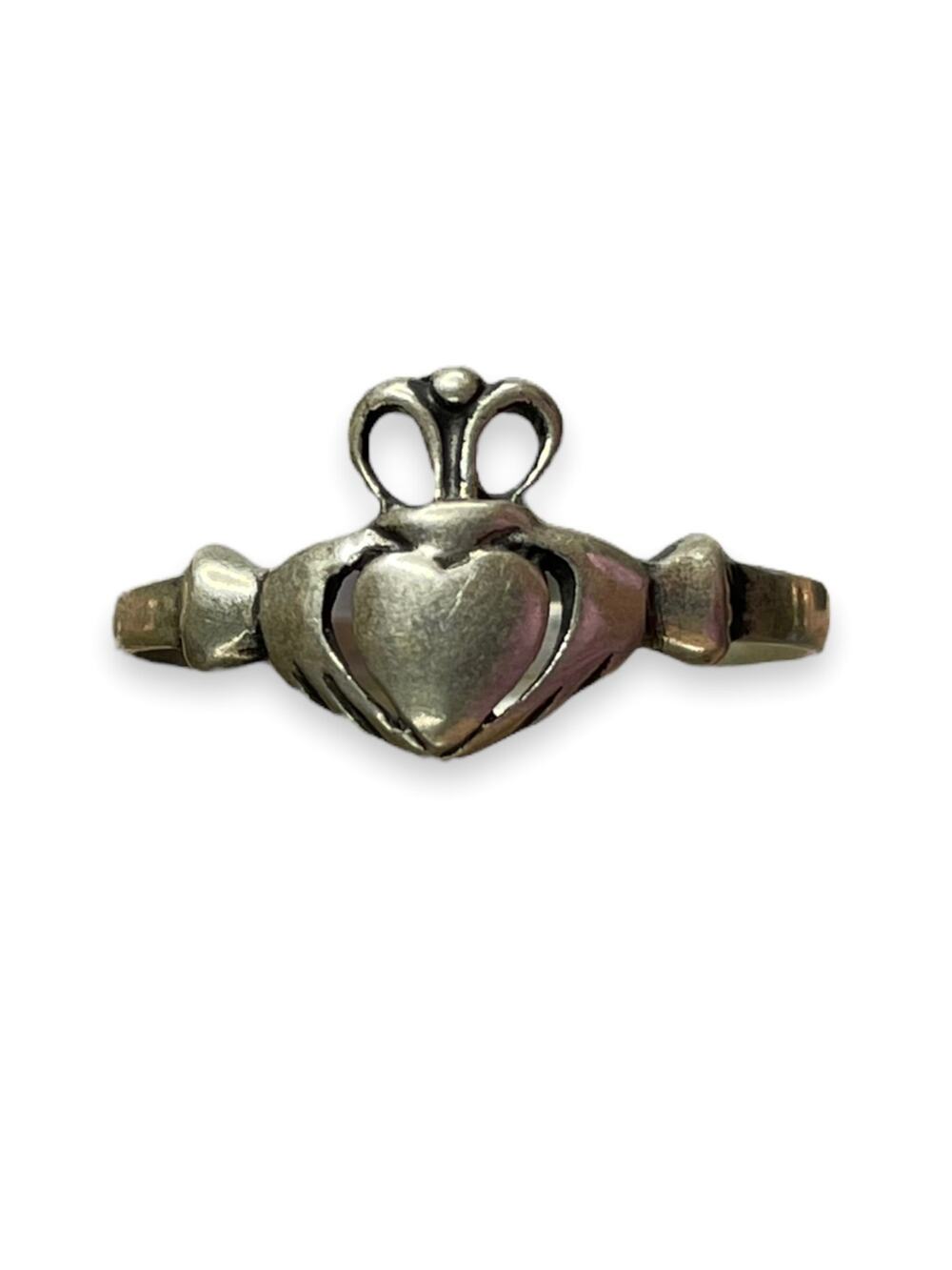 Vintage 925 Sterling Silver Claddaugh Ring sz 7,5
